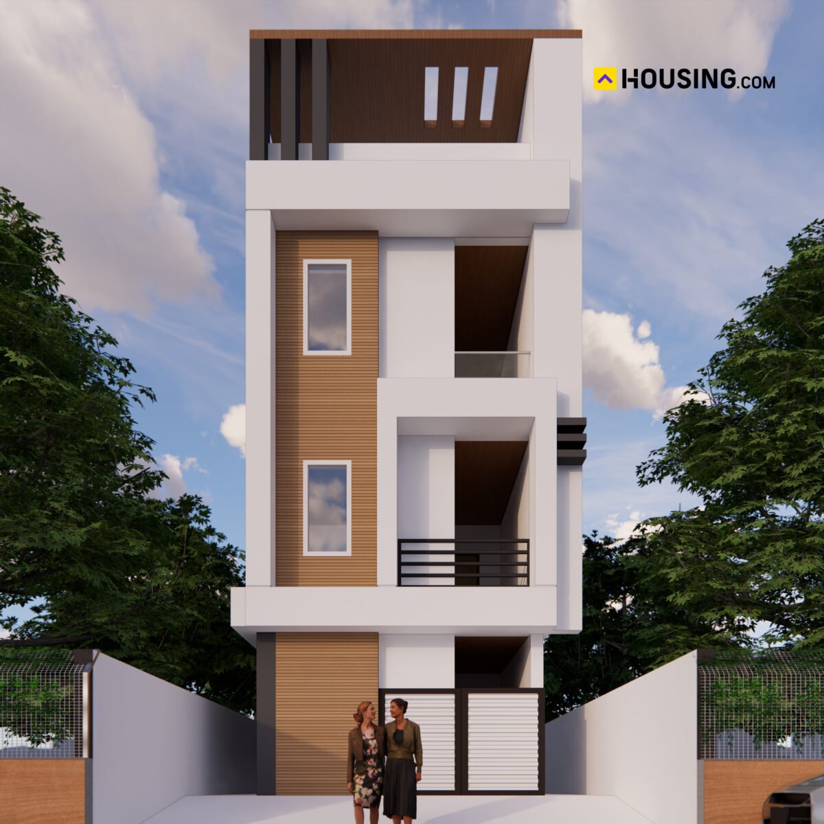 15x50 4BHK Front View