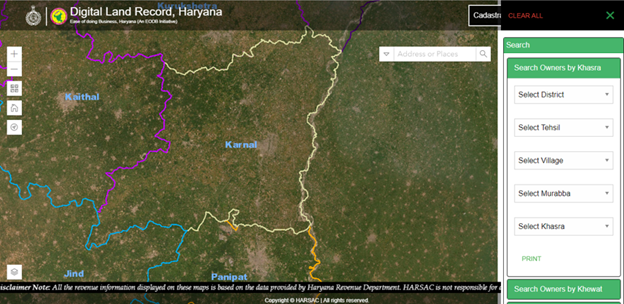 Bhu Naksha Haryana: View cadastral map online