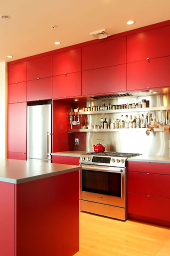 Red kitchen design ideas