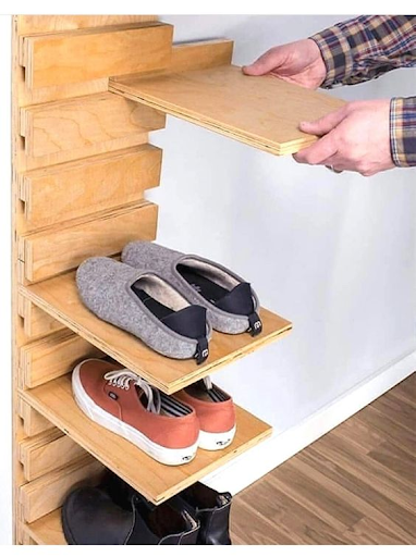 DIY L SHaped Shelves, shoe storage, shoes shelves, easy shoe storage, corner  storage, corner shoe rack, fixer upp… | Easy shoe storage, L shaped shelves,  Shoe shelf
