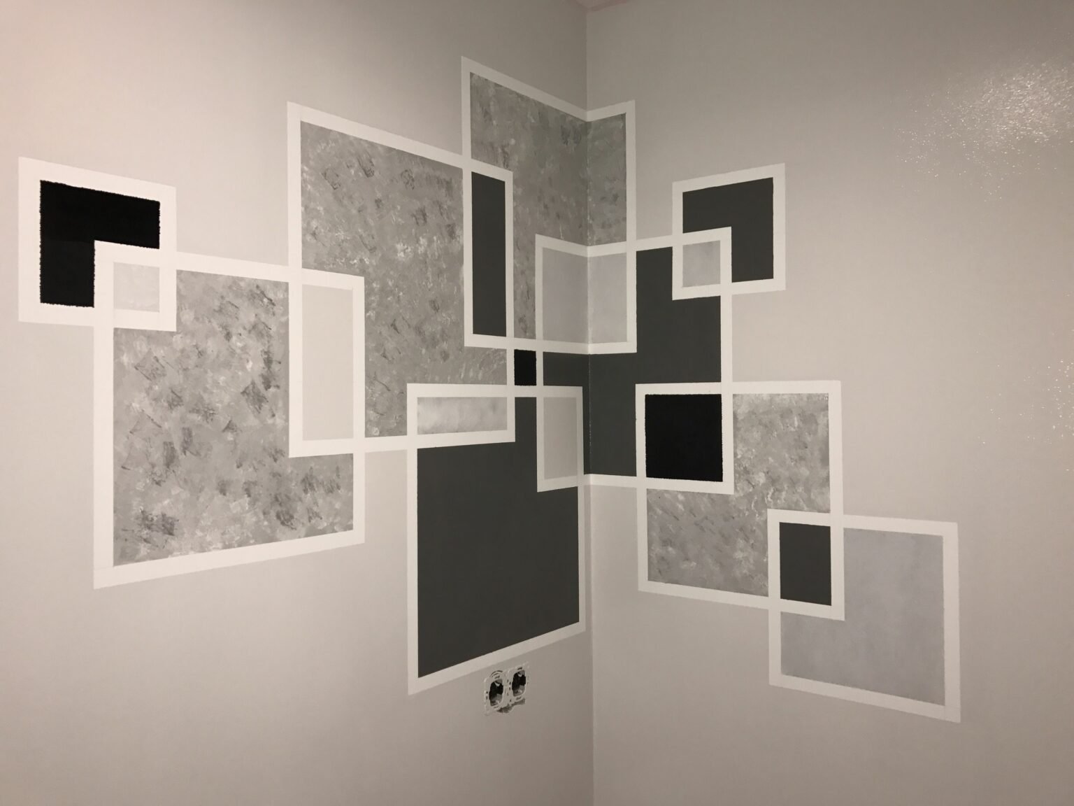 Gray Squares Composition Wall Painting Done By Disain Viimistlus  Laura 1536x1152 
