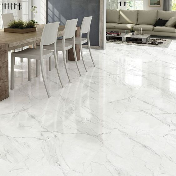White Tiles For Floor Design Ideas