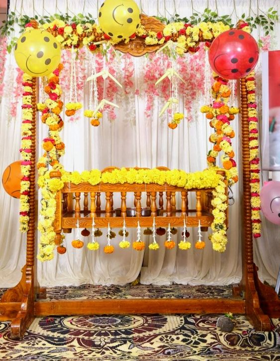 Homemade naming ceremony decoration at home ideas 8