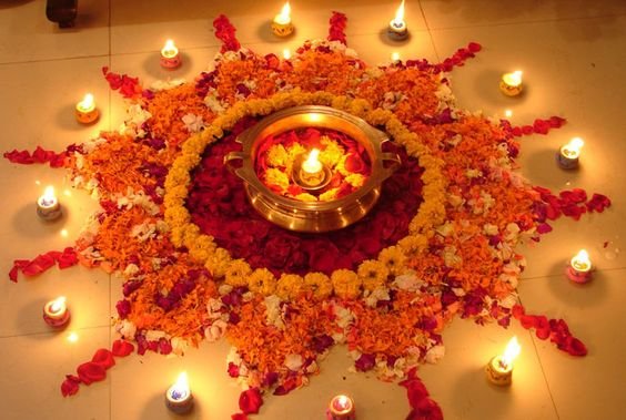 10 classy &amp; simple Onam Pookalam designs for home 13
