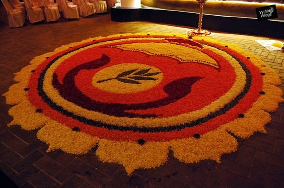 10 classy &amp; simple Onam Pookalam designs for home 1