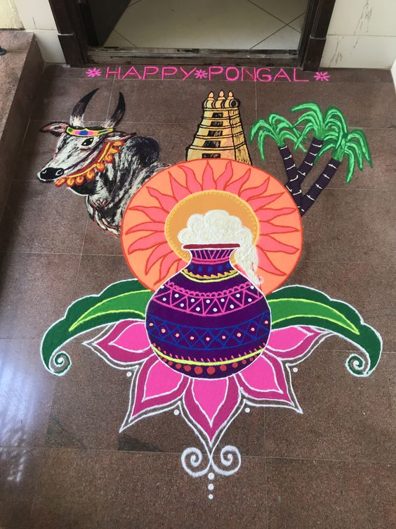 Rangoli designs for Pongal to inspire your rangoli 8