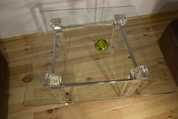 Minimalist glass top tables