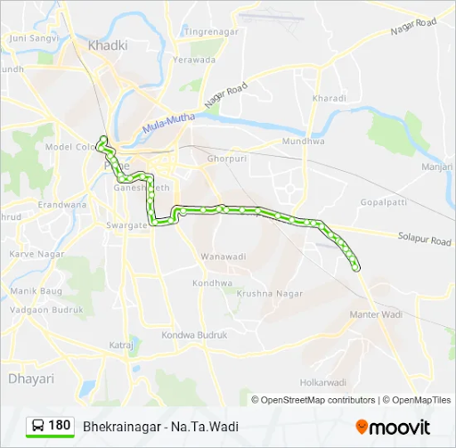180 bus route Pune
