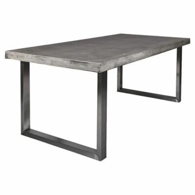 Minimalist concrete top with steel base dining table