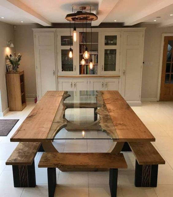 Wooden dining table designs with glass top in India: A list of stunning designs 