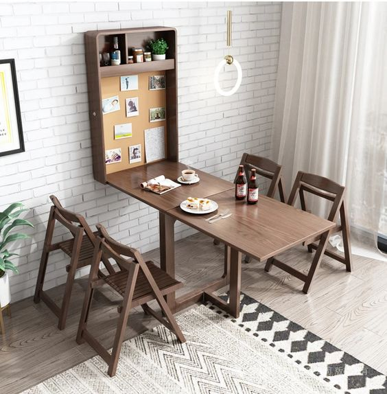 Modern Wall Mounted Dining Table Design Ideas to Save Space