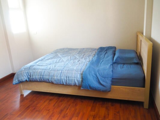 Minimalist wooden bed