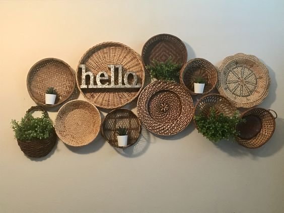 Baskets on wall