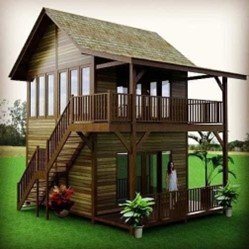 Elevated small house front design