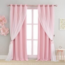 Double Glam of Twin Curtains with One Layer Knotted