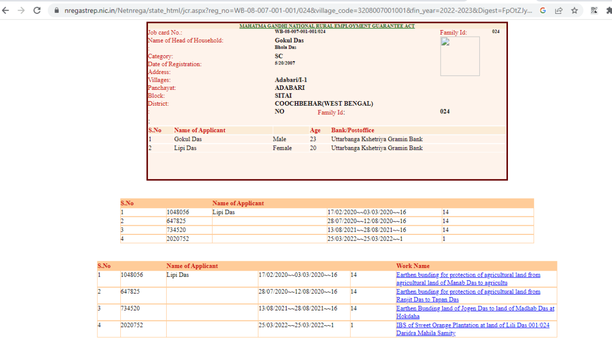 West Bengal NREGA Job card list View and Download Process in 2023.