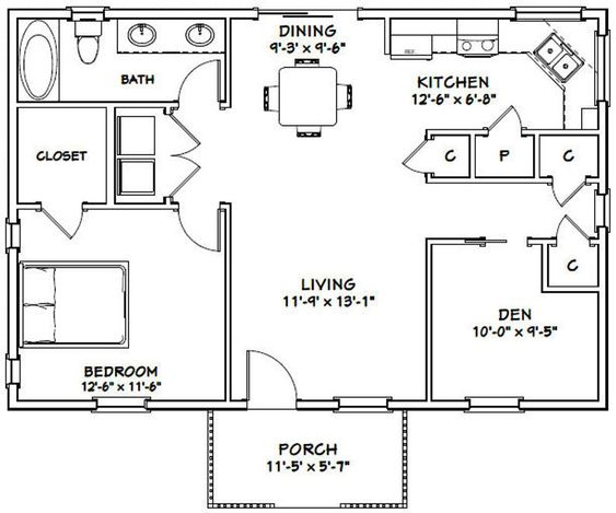 800 sq ft house plans with Vastu 