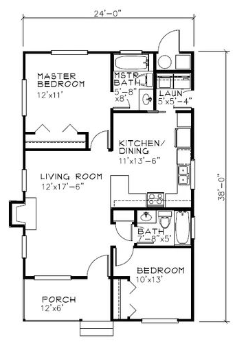 800 sq ft house plans with Vastu 