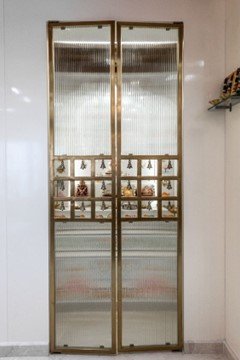 Frosted glass puja unit design