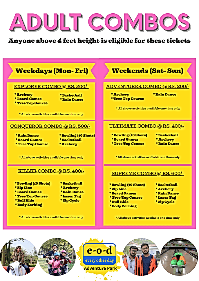 EOD Adventure Park Delhi Address, entry fee