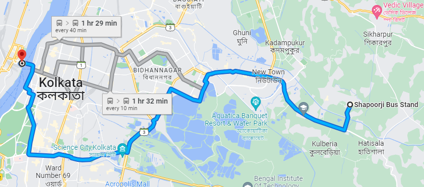 AC 12 bus route Kolkata