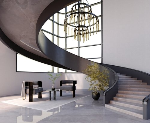 Marble staircase designs for luxury home 
