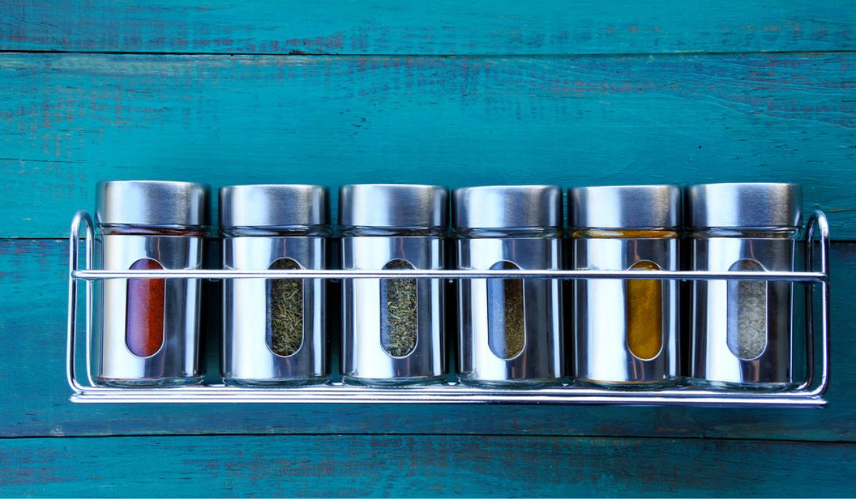 Teal spice rack shop