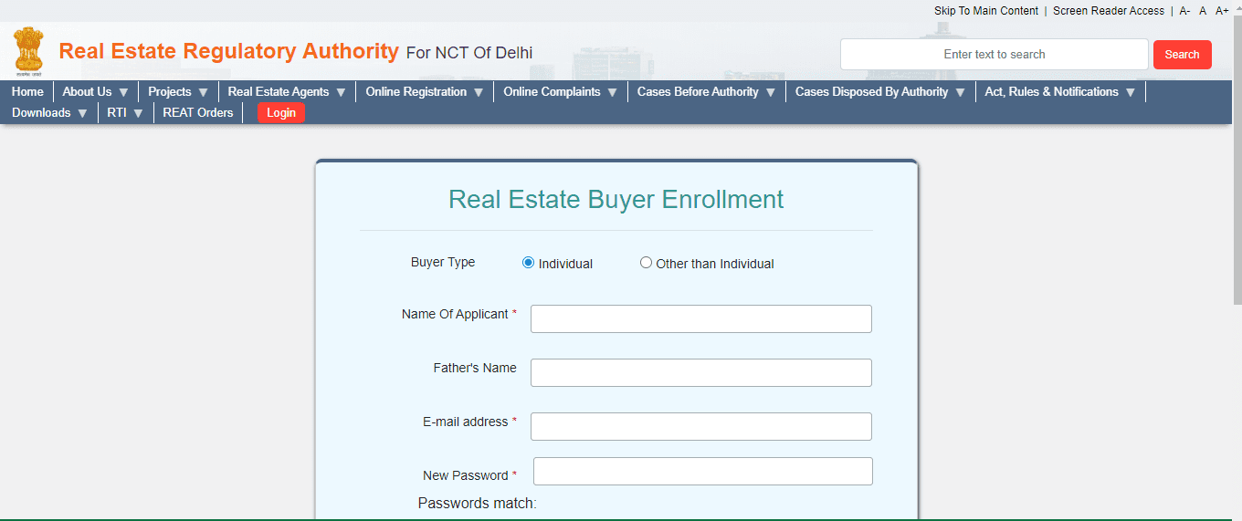 RERA Delhi Buyer registration