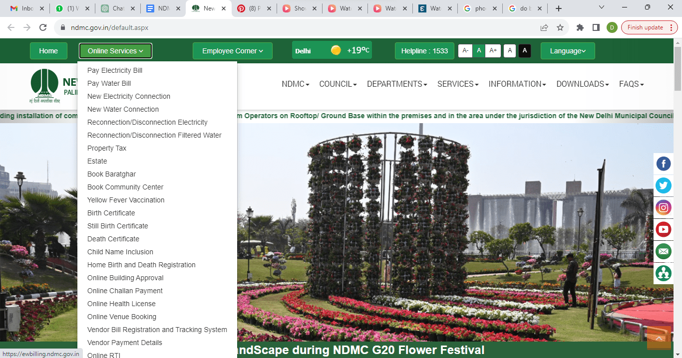 NDMC water bill payment online