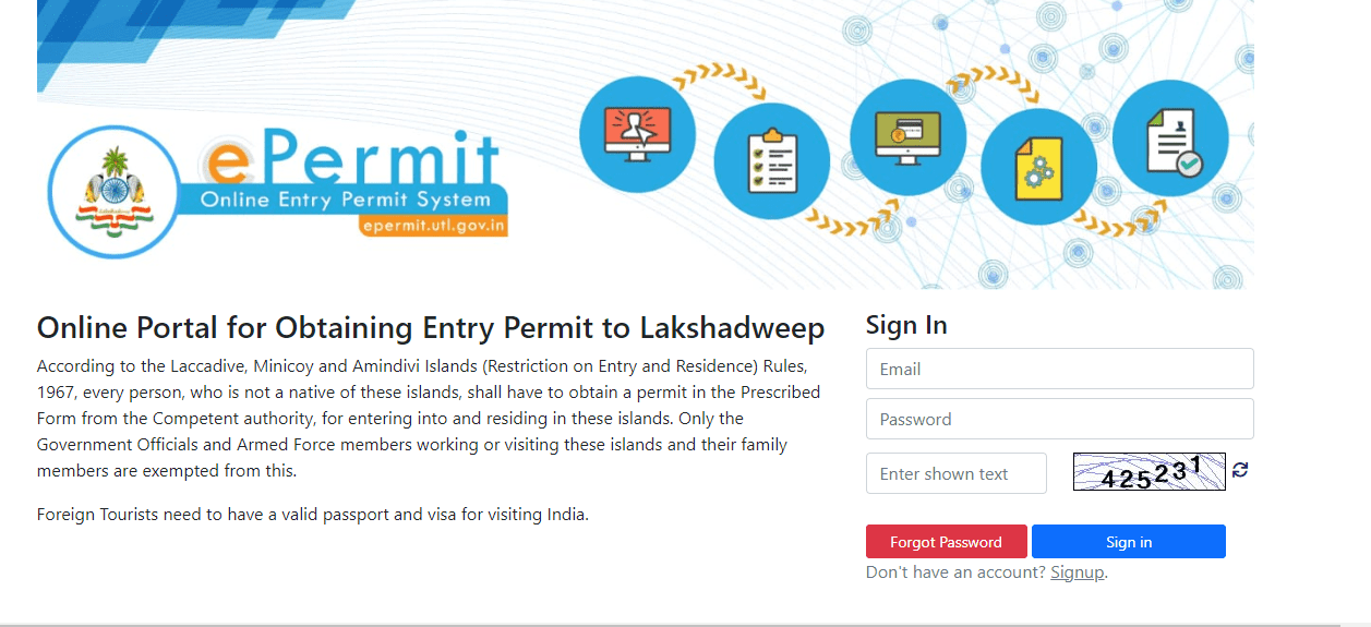 Lakshadweep E-permit