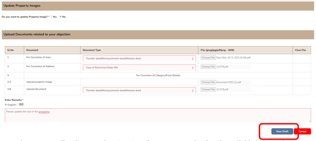 How to correct property ID details on NDC portal in Haryana?