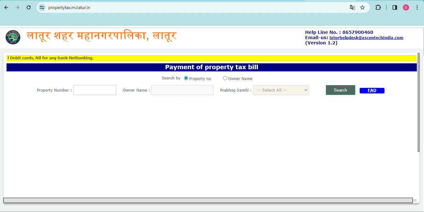How to pay property tax in Latur?
