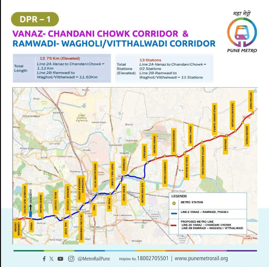 Maha govt approves Pune Metro Phase-2 extensions: Vanaz to Chandni Chowk and Ramwadi to Wagholi 