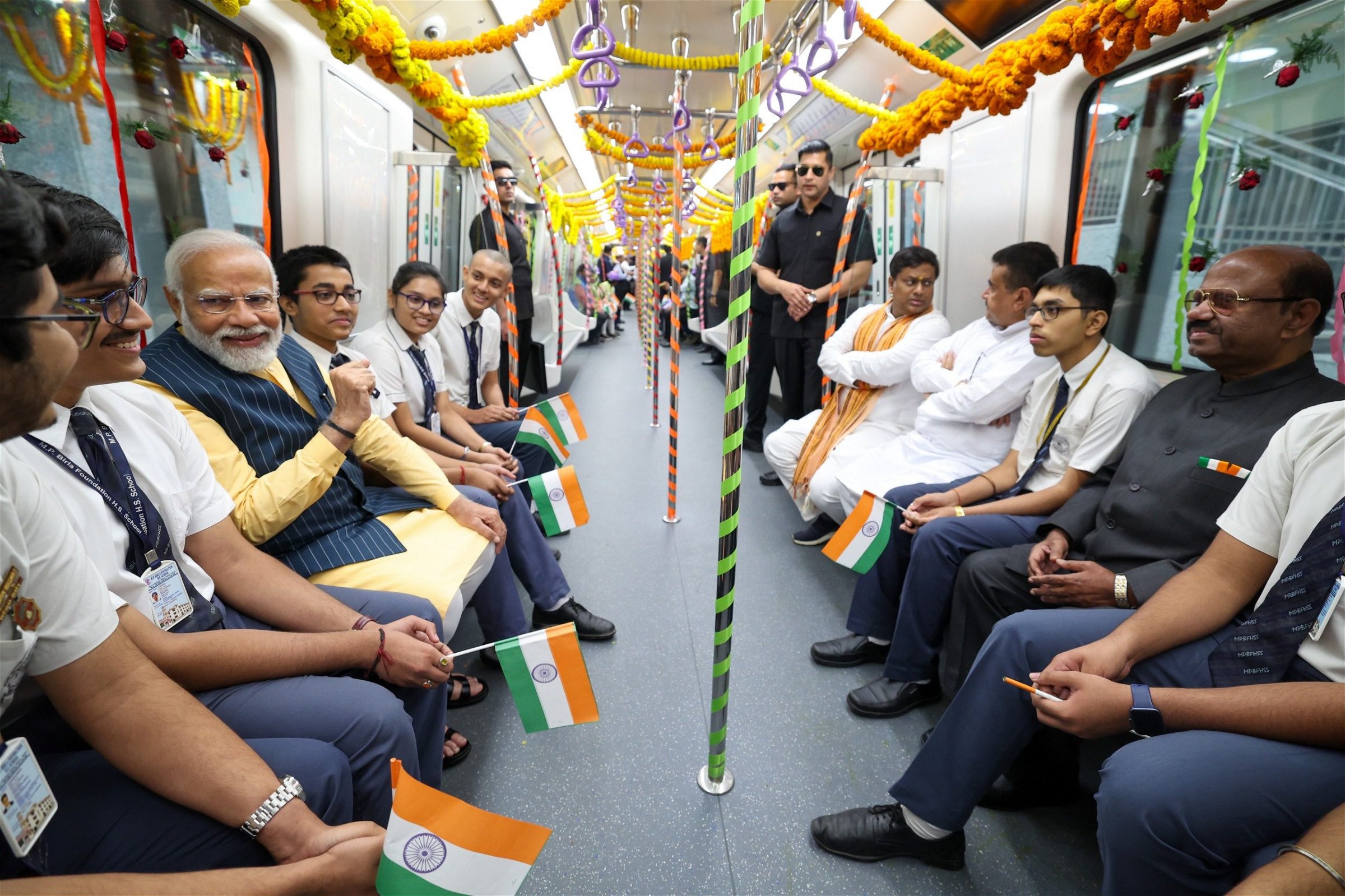 PM Modi inaugurates 3 sections of Kolkata Metro