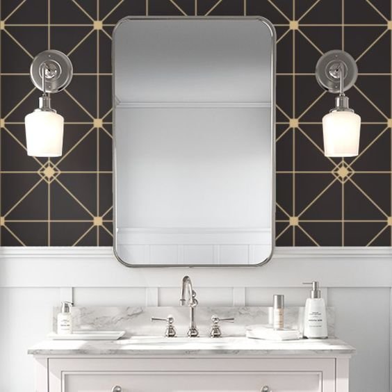 geometric bathroom wallpaper