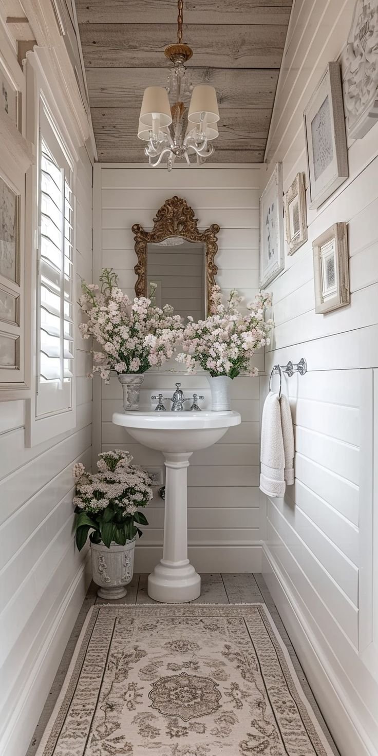 vintage white bathroom