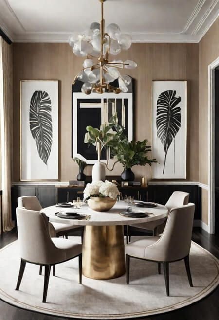warm beige dining room