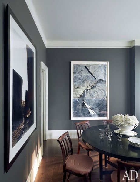 charcoal grey dining room