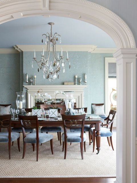 pale blue dining room