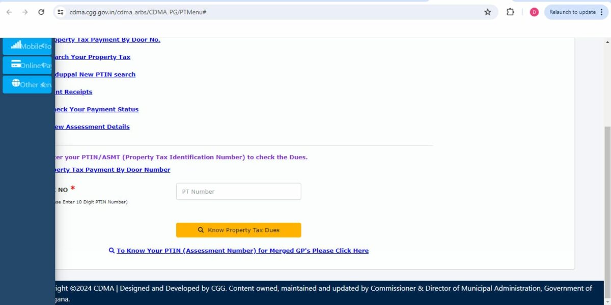 How to pay Karimnagar property tax online?